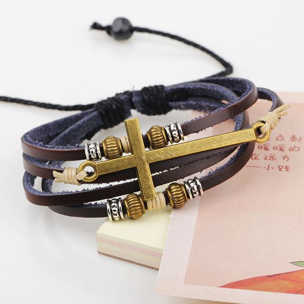 2017 StylesRetro Religious Cross Leather Charm Bracelets With Pendant Christian Rivet Wristbands European Jesus Bracele Jewelry Free shippin
2017 StylesRetro Religious Cross Leather Charm Bracelets With Pendant Christian Rivet Wristbands European Jesus Bracele Jewelry Free shippin