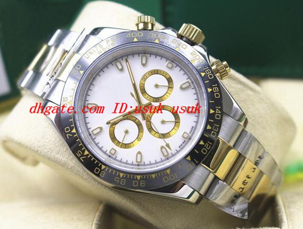 luxury wristwatch two tone 116500 mens stainless steel ceramic bezel white dial 40mm mechanical watches new arrival, Slivery;brown
luxury wristwatch two tone 116500 mens stainless steel ceramic bezel white dial 40mm mechanical watches new arrival, Slivery;brown