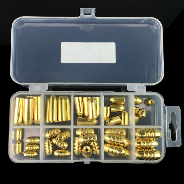1 box + 50 pcs Thread & Bullets Copper Pendant Accessories Fishing Sinkers / Fishing Lead Weights / Plummet Pesca Fishing Tackle
1 box + 50 pcs Thread & Bullets Copper Pendant Accessories Fishing Sinkers / Fishing Lead Weights / Plummet Pesca Fishing Tackle