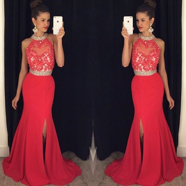 custom made light red handmade prom dresses pretty mermaid front split prom gowns charming evening dresses, Black
custom made light red handmade prom dresses pretty mermaid front split prom gowns charming evening dresses, Black