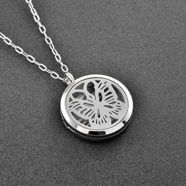 ijp0159 beautiful butterfly engrave perfume essential oil locket memorial jewelry as gift for friend 20'' link chain, Silver
ijp0159 beautiful butterfly engrave perfume essential oil locket memorial jewelry as gift for friend 20'' link chain, Silver