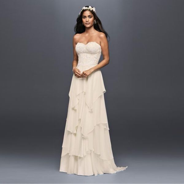 chiffon a-line wedding dress ruffled skirt layers sweetheart appliques bodice tiered bridal gowns ms251178, White
chiffon a-line wedding dress ruffled skirt layers sweetheart appliques bodice tiered bridal gowns ms251178, White