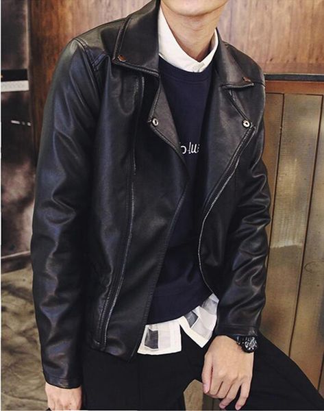 men's leisure fashion trend in the new han edition boutique personality velvet thickening big yards of locomotive leather coat/s - 2, Black
men's leisure fashion trend in the new han edition boutique personality velvet thickening big yards of locomotive leather coat/s - 2, Black