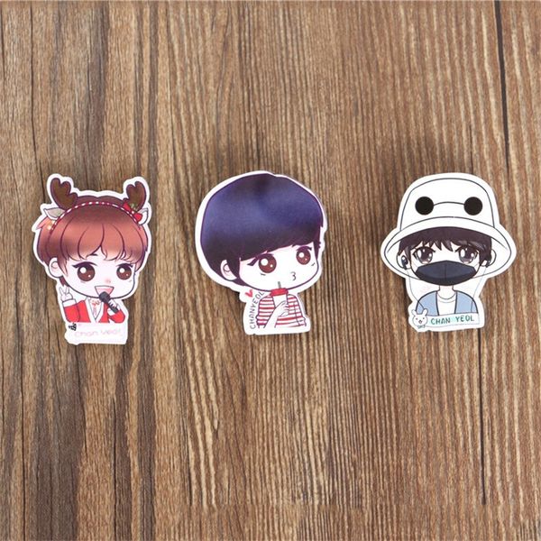 

wholesale- youpop kpop exo exo-k exo- chanyeol acrylic brooch k- pin badge accessories for clothes hat backpack decoration hz346, Gray