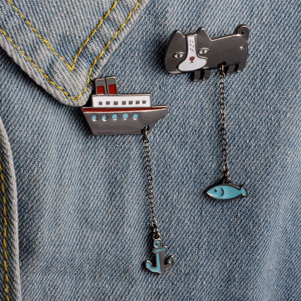 lovely animal cat fish boat anchor tassel chain brooch pin women men chioldren bag clothing jacket school uniform decor accessories, Gray
lovely animal cat fish boat anchor tassel chain brooch pin women men chioldren bag clothing jacket school uniform decor accessories, Gray