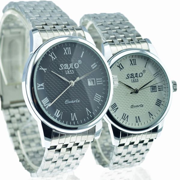 sbao 1853 luxury business band quartz watch fashion lovers waterproof watches men women couple waterproof date stainless steel strap metal, Slivery;brown
sbao 1853 luxury business band quartz watch fashion lovers waterproof watches men women couple waterproof date stainless steel strap metal, Slivery;brown