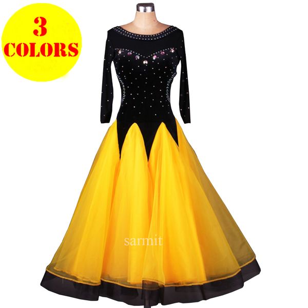 standard ballroom dress ballroom dance competition dresses waltz dress tango 3 colors d0058 net sleeve backless big sheer hem rhinestones, Black;red
standard ballroom dress ballroom dance competition dresses waltz dress tango 3 colors d0058 net sleeve backless big sheer hem rhinestones, Black;red