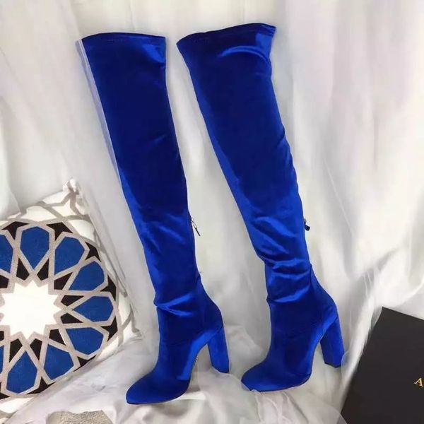Fashion Cat walk Counter quality Velent black+blue+wine round toe 10CM over-the-knee long boots
Fashion Cat walk Counter quality Velent black+blue+wine round toe 10CM over-the-knee long boots