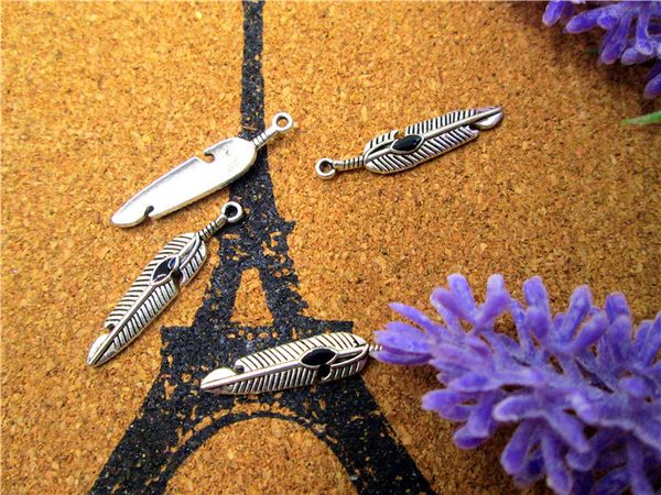 75pcs-- feather charms, antiquetibetan silver black feather charm pendant 27x6mm, Bronze;silver 
75pcs-- feather charms, antiquetibetan silver black feather charm pendant 27x6mm, Bronze;silver