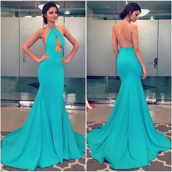 new halter backless prom party dress mermaid sky blue party formal gowns custom made new arrivial, Black
new halter backless prom party dress mermaid sky blue party formal gowns custom made new arrivial, Black