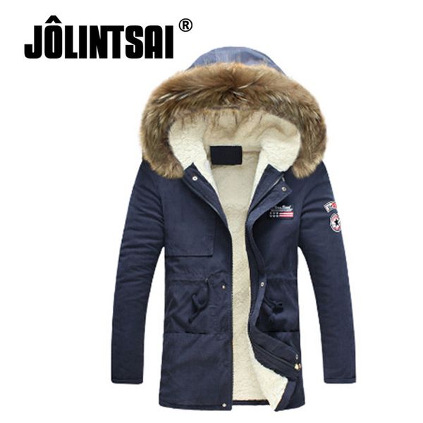 wholesale- 2017 new parka men's winter jacket flocking thick warm fur collar cotton jackets men hooded parka long coats men plus size m, Black
wholesale- 2017 new parka men's winter jacket flocking thick warm fur collar cotton jackets men hooded parka long coats men plus size m, Black