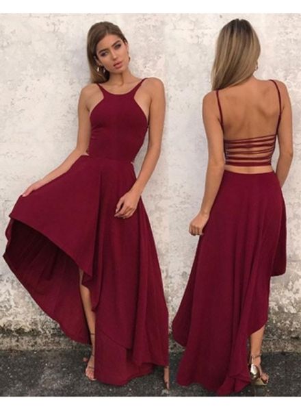 2017 new chiffon high-low backless prom dresses stylish halter sleeveless backless a-line evening gowns custom made, Black
2017 new chiffon high-low backless prom dresses stylish halter sleeveless backless a-line evening gowns custom made, Black