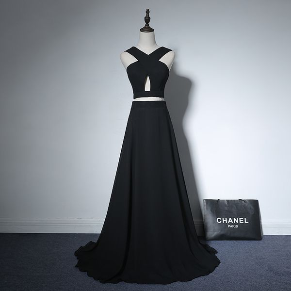 criss cross chiffon 2 pieces prom dress black 2018 elegant long formal dresses new party dress
criss cross chiffon 2 pieces prom dress black 2018 elegant long formal dresses new party dress