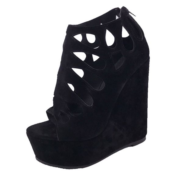 kolnoo handmade fashion kid suede leather shoes peep-toe ziper wadge heel large size party dress pumps xd357, Black
kolnoo handmade fashion kid suede leather shoes peep-toe ziper wadge heel large size party dress pumps xd357, Black