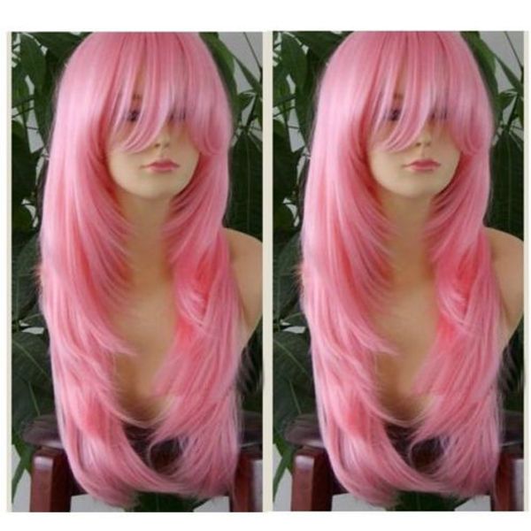 new beautiful pink long cosplay party fashion wig hair ing, Black
new beautiful pink long cosplay party fashion wig hair ing, Black