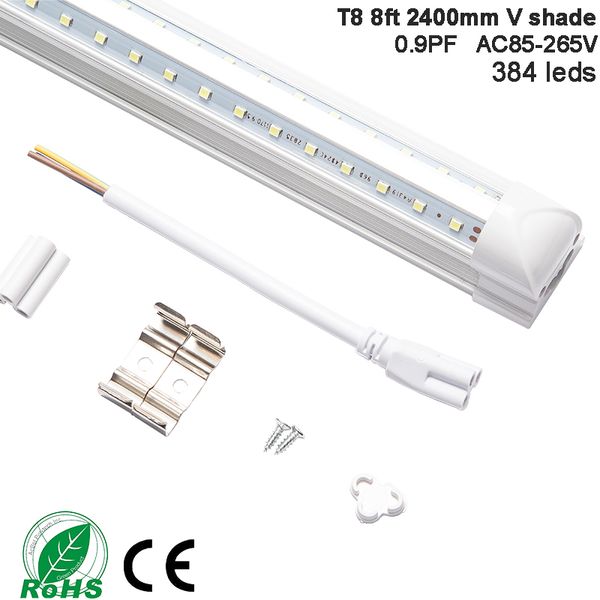 8ft t8 led tube light 2400mm 45w ac85-265v integrated v-shade double side 270 degree beam smd2835
8ft t8 led tube light 2400mm 45w ac85-265v integrated v-shade double side 270 degree beam smd2835