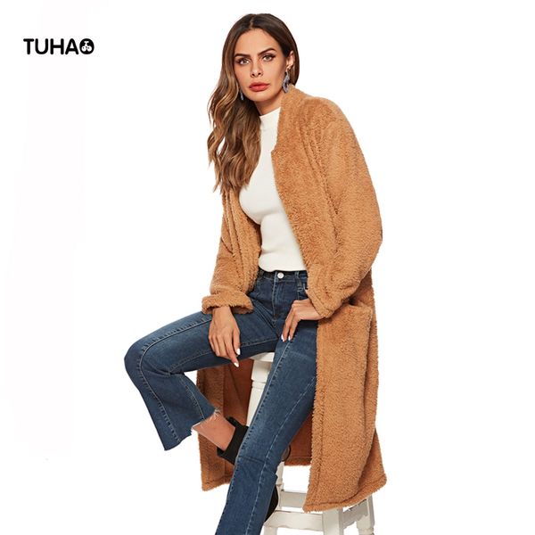 tuhao teddy bear coat women pockets v-neck faux long fur coat casual outerwear fleece windbreaker tf4049, Black
tuhao teddy bear coat women pockets v-neck faux long fur coat casual outerwear fleece windbreaker tf4049, Black