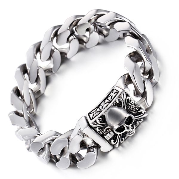 fashion punk skeleton chain bracelet stainless steel retro silver black skull wide chain bracelets jewelry for cool men gift
fashion punk skeleton chain bracelet stainless steel retro silver black skull wide chain bracelets jewelry for cool men gift