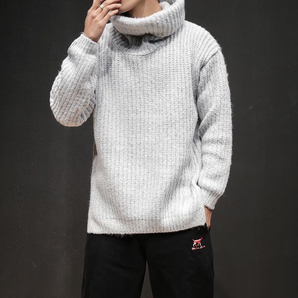 male couple loose winter sweater turtleneck pullover knitting casual slim sweaters men solid high lapel solid men's outerwear, White;black
male couple loose winter sweater turtleneck pullover knitting casual slim sweaters men solid high lapel solid men's outerwear, White;black
