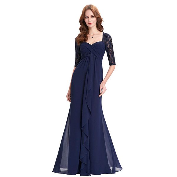 setwell navy blue chiffon mother of the bride dresses 1/2 sleevese groom dress custom lace mermaid evening gowns, Black;red
setwell navy blue chiffon mother of the bride dresses 1/2 sleevese groom dress custom lace mermaid evening gowns, Black;red