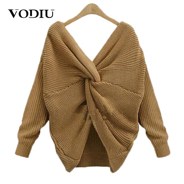 vodiu sweater female knitted sweater women jumper pullover long sleeve twisted v neck solid fashion warm new year designer hot, White;black
vodiu sweater female knitted sweater women jumper pullover long sleeve twisted v neck solid fashion warm new year designer hot, White;black