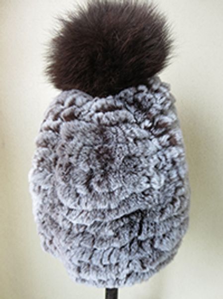 women's winter real rex rabbit fur knitted hat with a fox fur ball warm cap, Blue;gray
women's winter real rex rabbit fur knitted hat with a fox fur ball warm cap, Blue;gray