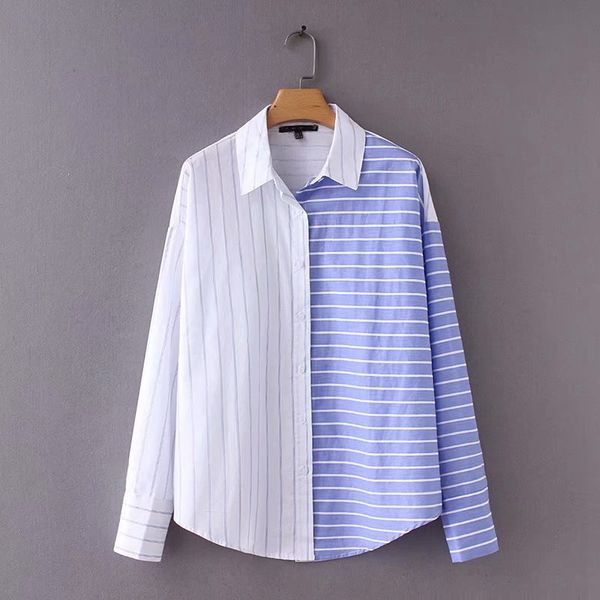 new autumn cotton striped long sleeve blouse turn down collar button plus size loose casual women shirts za8962, White
new autumn cotton striped long sleeve blouse turn down collar button plus size loose casual women shirts za8962, White