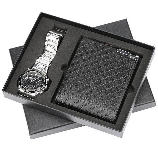 watch quartz mens wristwatch luxury watch wallet gift set for father boyfriend reloj masculino fashion steel bangle clock male, Slivery;brown
watch quartz mens wristwatch luxury watch wallet gift set for father boyfriend reloj masculino fashion steel bangle clock male, Slivery;brown