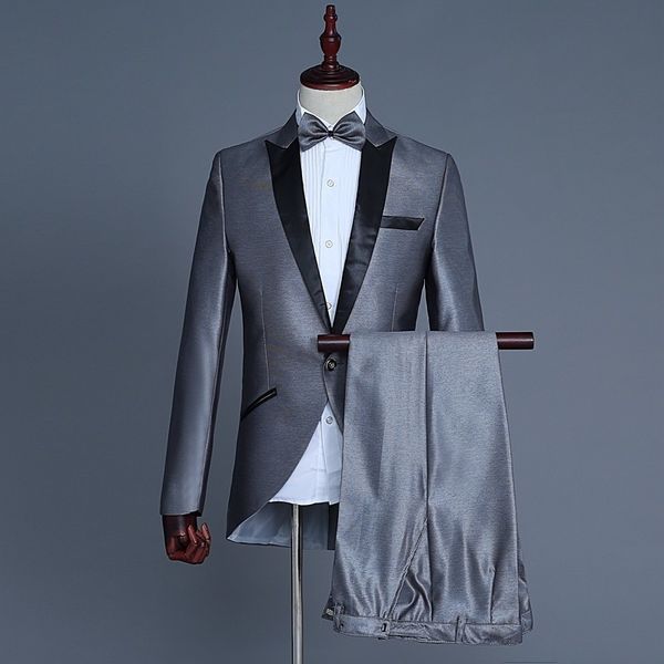 pyjtrl new fashion shiny silver wedding groom tailcoat tuxedo stage singer costume terno slim fit smoking masculino mens suits, White;black
pyjtrl new fashion shiny silver wedding groom tailcoat tuxedo stage singer costume terno slim fit smoking masculino mens suits, White;black