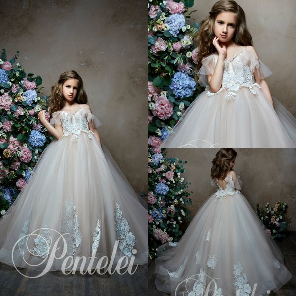 pentelei 2019 cute flower girl dresses for weddings off the shoulder short sleeve lace girls pageant dress appliques beaded ball gown, White;blue
pentelei 2019 cute flower girl dresses for weddings off the shoulder short sleeve lace girls pageant dress appliques beaded ball gown, White;blue