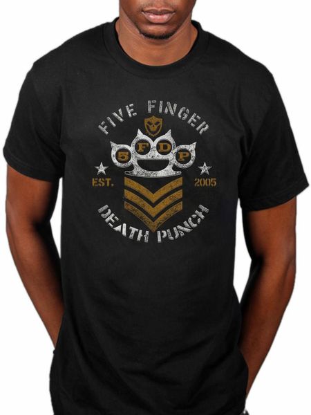 official five finger death punch t-shirt the way of the fist got your, White;black
