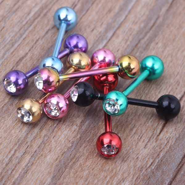 single gemtongue barbell ring wholesale 50pcs /lot body piercing jewelry stainless steel nipple piercing earring bar, Silver
single gemtongue barbell ring wholesale 50pcs /lot body piercing jewelry stainless steel nipple piercing earring bar, Silver