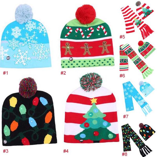 4 style Christmas Led Lighting Hat & Cap Children Adult Flexibility Crochet Snowflake Christmas Tree LED Beanie Hat + Scarf free shipping
4 style Christmas Led Lighting Hat & Cap Children Adult Flexibility Crochet Snowflake Christmas Tree LED Beanie Hat + Scarf free shipping