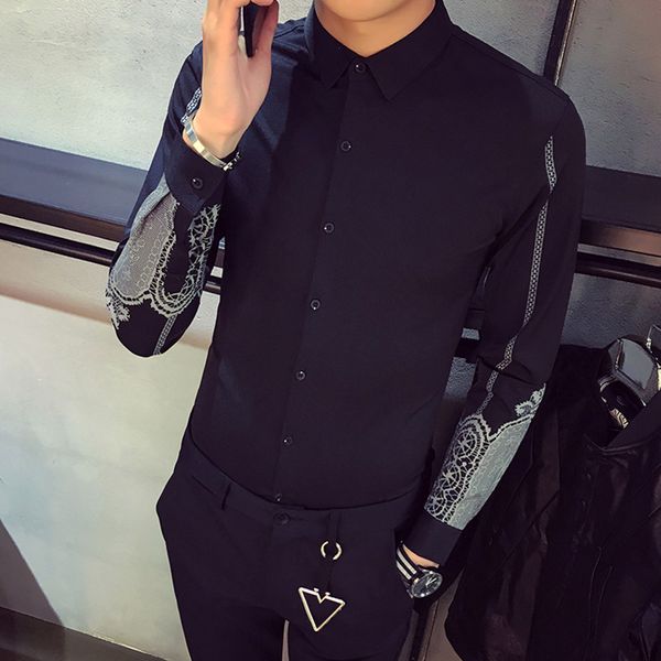 men shirt 2202 / the shopkeeper han edition of 2018 autumn winters is contracted wind shirt spirit social man overalls p55, White;black
men shirt 2202 / the shopkeeper han edition of 2018 autumn winters is contracted wind shirt spirit social man overalls p55, White;black