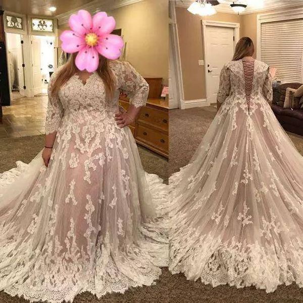 Lace plu ize 2019 wedding dre e cu tomized v neck 3 4 leeve lace up back cu tomized ve tido de noiva bridal dre
Lace plu ize 2019 wedding dre e cu tomized v neck 3 4 leeve lace up back cu tomized ve tido de noiva bridal dre
