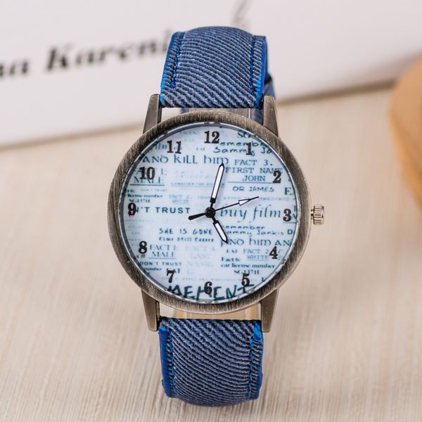 wengle new 2018 fashion sell well vintage textile denim british style lovers letter glass mirror quartz watch, Slivery;brown
wengle new 2018 fashion sell well vintage textile denim british style lovers letter glass mirror quartz watch, Slivery;brown