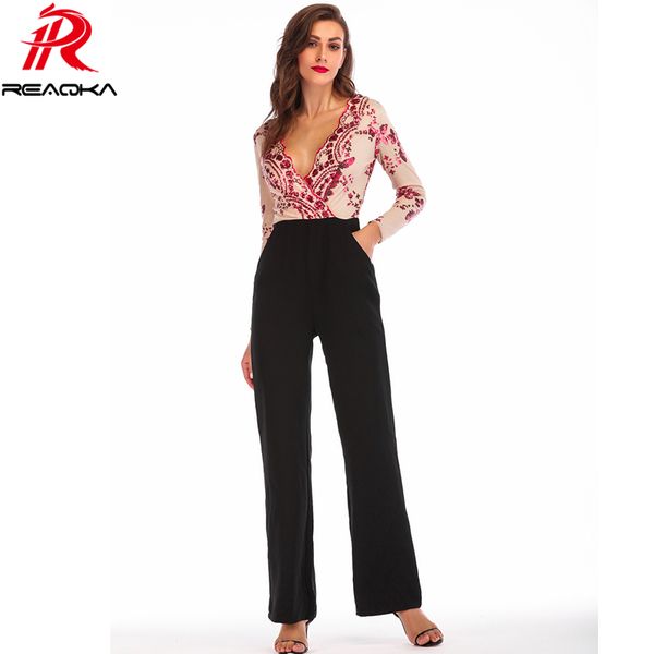 sequins patchwork rompers womens jumpsuit 2018 bodysuit women summer elegant long sleeves v neck party playsuits overalls, Black;white
sequins patchwork rompers womens jumpsuit 2018 bodysuit women summer elegant long sleeves v neck party playsuits overalls, Black;white