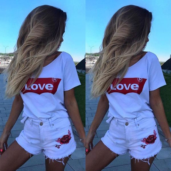 womens o neck cotton loose t-short sleeve t shirts ladies love letter casual crop, White
womens o neck cotton loose t-short sleeve t shirts ladies love letter casual crop, White