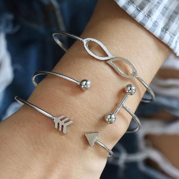 3 pcs/ set silver color leaf arrow ball bracelet set for women girl metal opening adjustable bracelet bangles statement jewelry, Golden;silver
3 pcs/ set silver color leaf arrow ball bracelet set for women girl metal opening adjustable bracelet bangles statement jewelry, Golden;silver