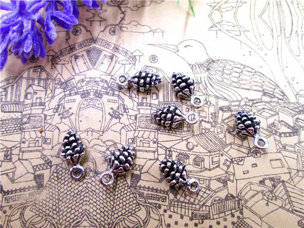 90pcs--pine cone charms, antique tibetan silver tone 3d mini pine cone charm pendants 14x7mm, Bronze;silver
90pcs--pine cone charms, antique tibetan silver tone 3d mini pine cone charm pendants 14x7mm, Bronze;silver