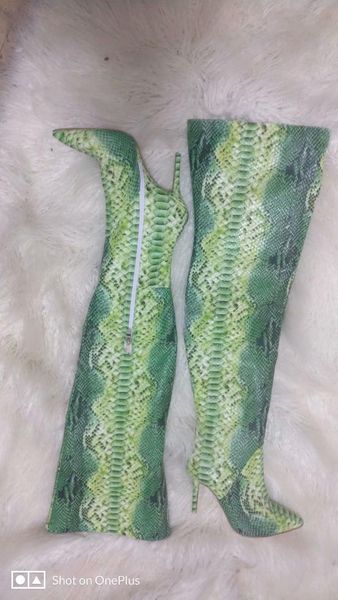 winter ladies shoes snake high heels over the knee boots stiletto heel pointed toe knee high boots women newest, Black
winter ladies shoes snake high heels over the knee boots stiletto heel pointed toe knee high boots women newest, Black