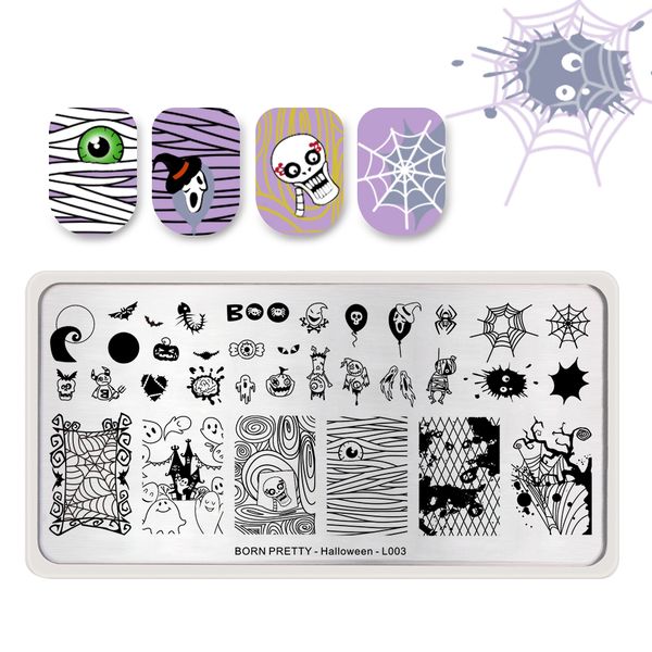 born pretty stamping template ghost spider bat image rectangle stamp plate manicure art printing stencil for halloween day l003, White
born pretty stamping template ghost spider bat image rectangle stamp plate manicure art printing stencil for halloween day l003, White