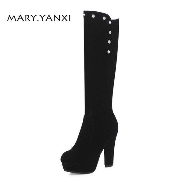 winter women lady shoes long boots knee high boots flock nubuck zip round toe high square heels big size solid platform crystal, Black
winter women lady shoes long boots knee high boots flock nubuck zip round toe high square heels big size solid platform crystal, Black