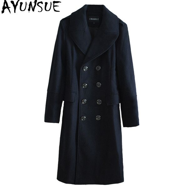 ayunsue plus size long wool coats male 2018 autumn winter woolen coat men jacket black overcoat double-breasted sobretudo kj252
ayunsue plus size long wool coats male 2018 autumn winter woolen coat men jacket black overcoat double-breasted sobretudo kj252