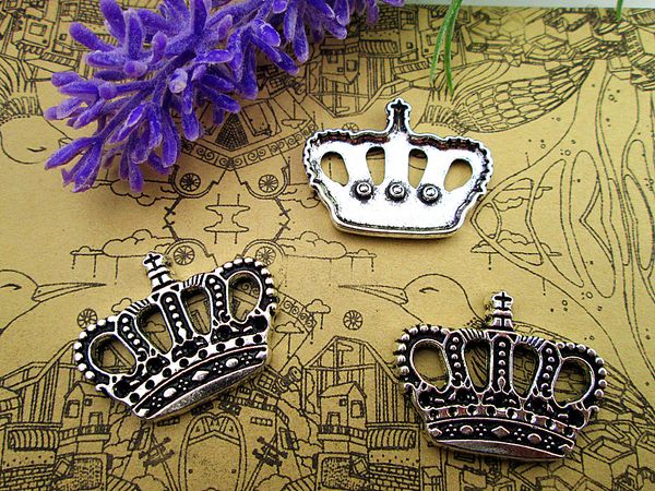 60pcs 27*22mm fashion antique silver tone crown charms pendant, Bronze;silver 
60pcs 27*22mm fashion antique silver tone crown charms pendant, Bronze;silver