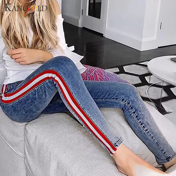 kancoold jeans women side striped ankle-length pants stretch jeans slim trousers high waist fashion woman 2018oct24, Blue
kancoold jeans women side striped ankle-length pants stretch jeans slim trousers high waist fashion woman 2018oct24, Blue