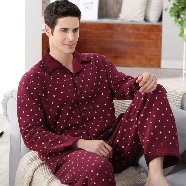 Fashion Autumn Men Pajamas Home Clothing Long Sleeve Warm Winter Pyjamas Sleepwear Male Thicken Cotton Sleep Lounge M-4XL Size
Fashion Autumn Men Pajamas Home Clothing Long Sleeve Warm Winter Pyjamas Sleepwear Male Thicken Cotton Sleep Lounge M-4XL Size