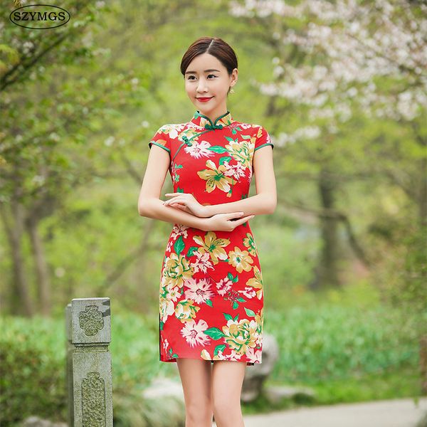 szymg red festival chinese traditional cheongsam women mandarin collar chinese cheongsams qipao oriental print slim dresse
szymg red festival chinese traditional cheongsam women mandarin collar chinese cheongsams qipao oriental print slim dresse