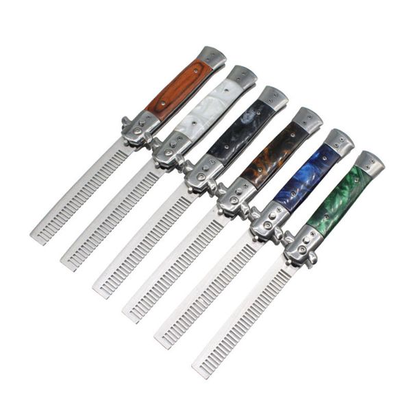 1pcs automatic stainless steel combs foldable knife brushes hair trimmer comb brush accessories butterfly mens pocket knife comb, Silver
1pcs automatic stainless steel combs foldable knife brushes hair trimmer comb brush accessories butterfly mens pocket knife comb, Silver