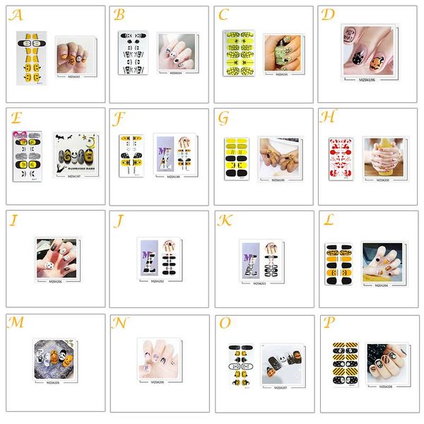 16 colors nail sticker fashion halloween waterproof nail art sticker decals watermark slider cute patterns easy to use, Black
16 colors nail sticker fashion halloween waterproof nail art sticker decals watermark slider cute patterns easy to use, Black